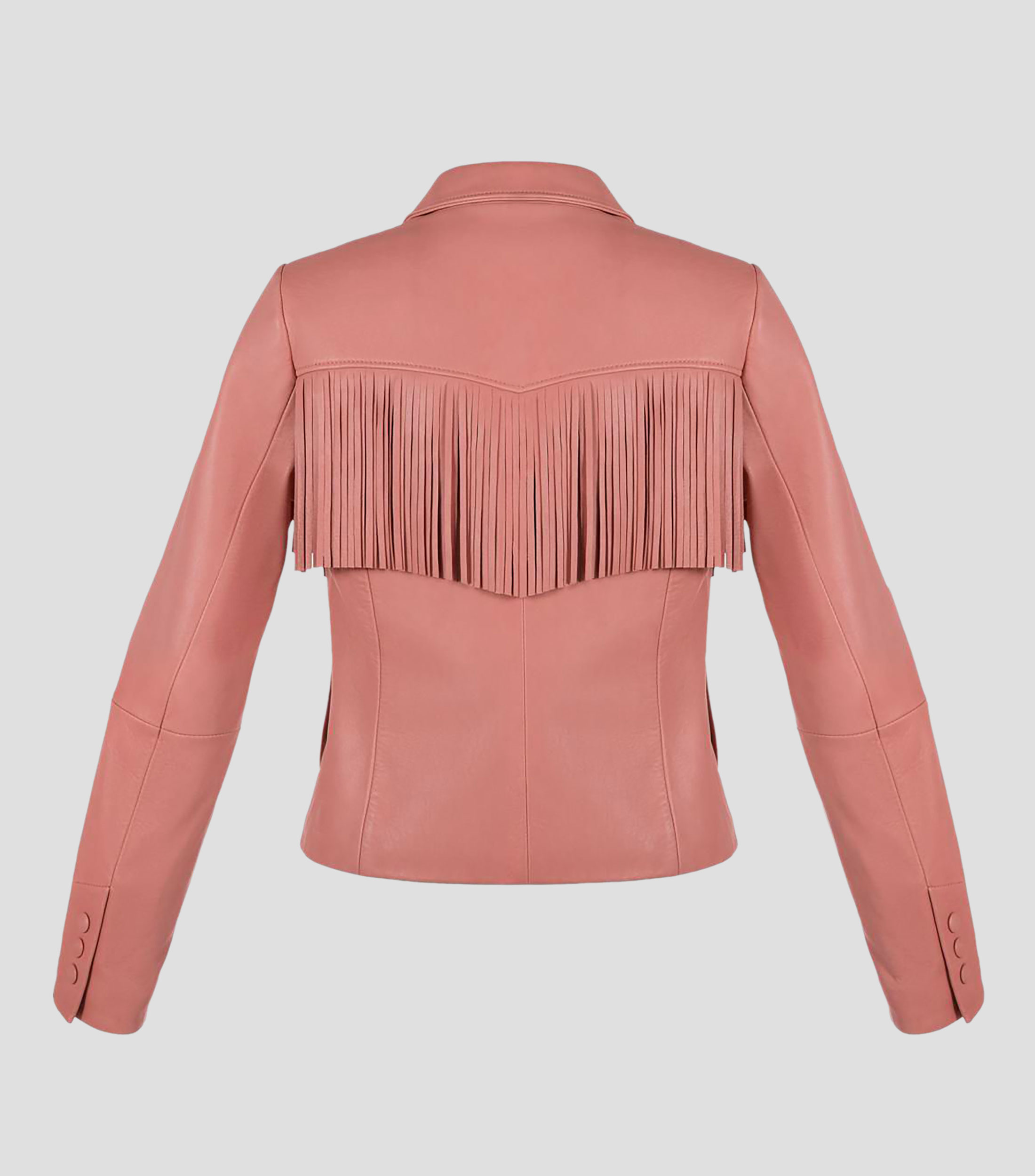 Chamarra en Piel con Flecos Melissa T Mujer